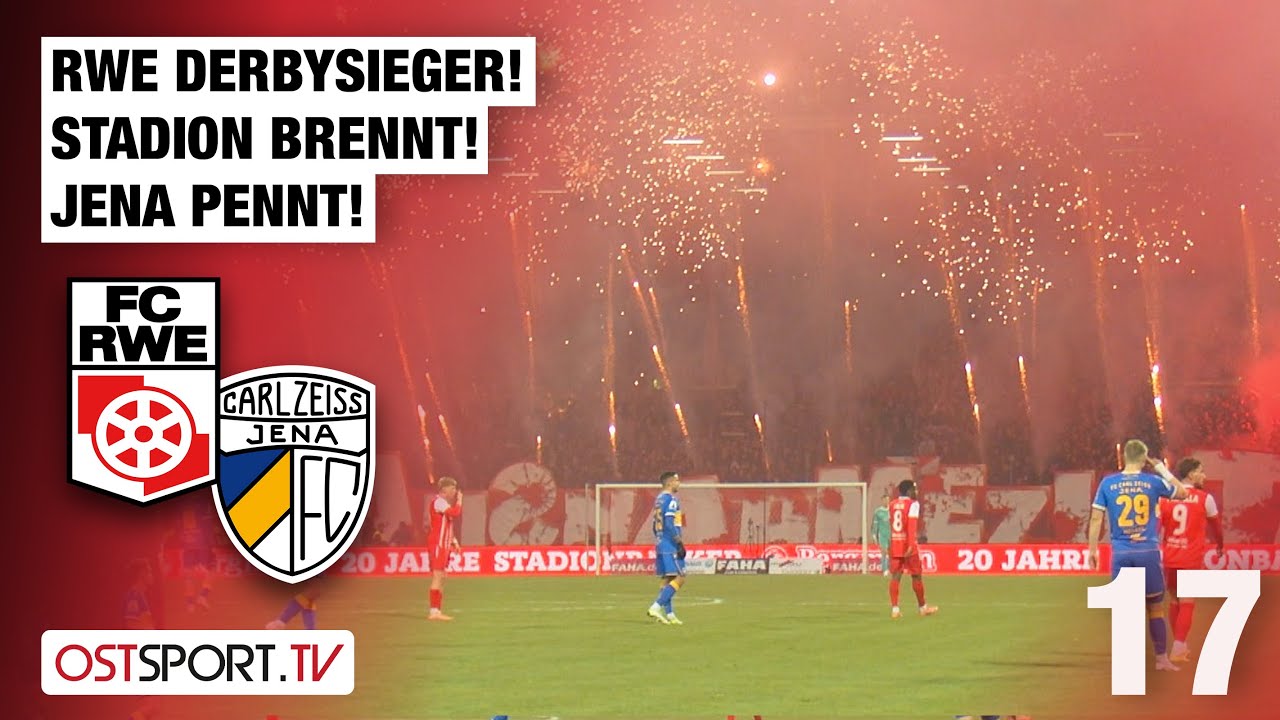 RWE Derbysieger! Stadion brennt, Jena pennt: RW Erfurt - Carl Zeiss Jena | Regionalliga Nordost