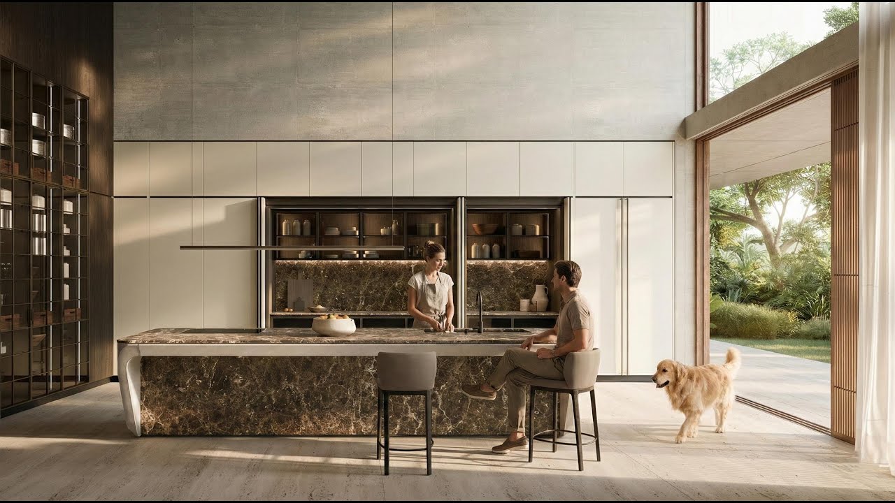 'Cove' Organic Modern Luxury warm Minimalism Kitchen #interiordesign by Zaha Hadid & Boffi Cucine