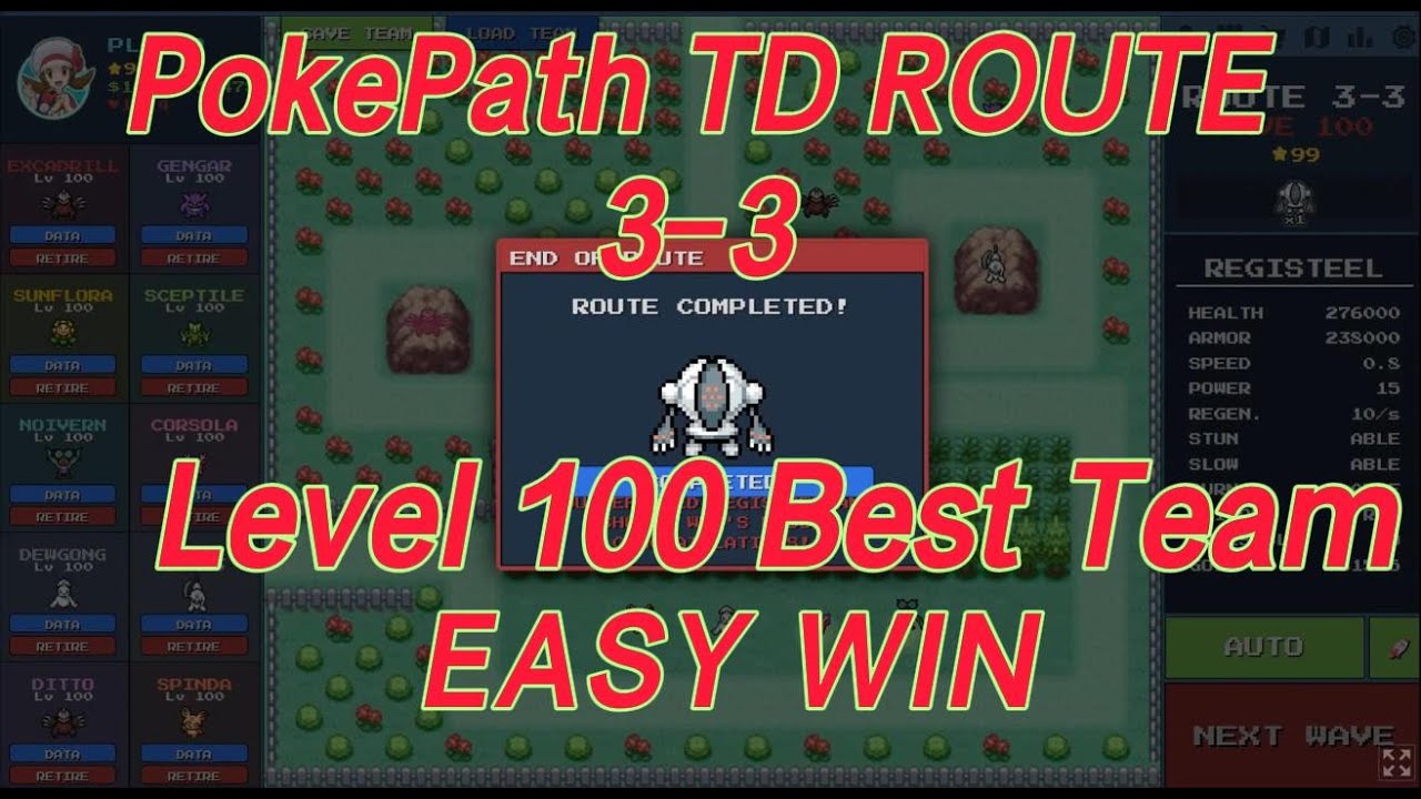 PokePath TD Route 3-3: Registeel is Immune to Poison? The Gengar Curse Strat