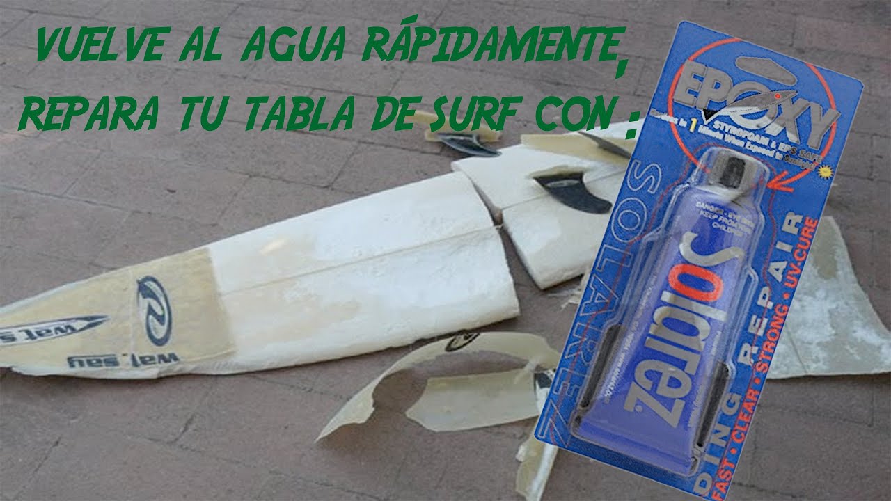#Reparación rápida y provisional de una tabla de #Surf dañada. Vuelve al agua rápidamente. #Solarez
