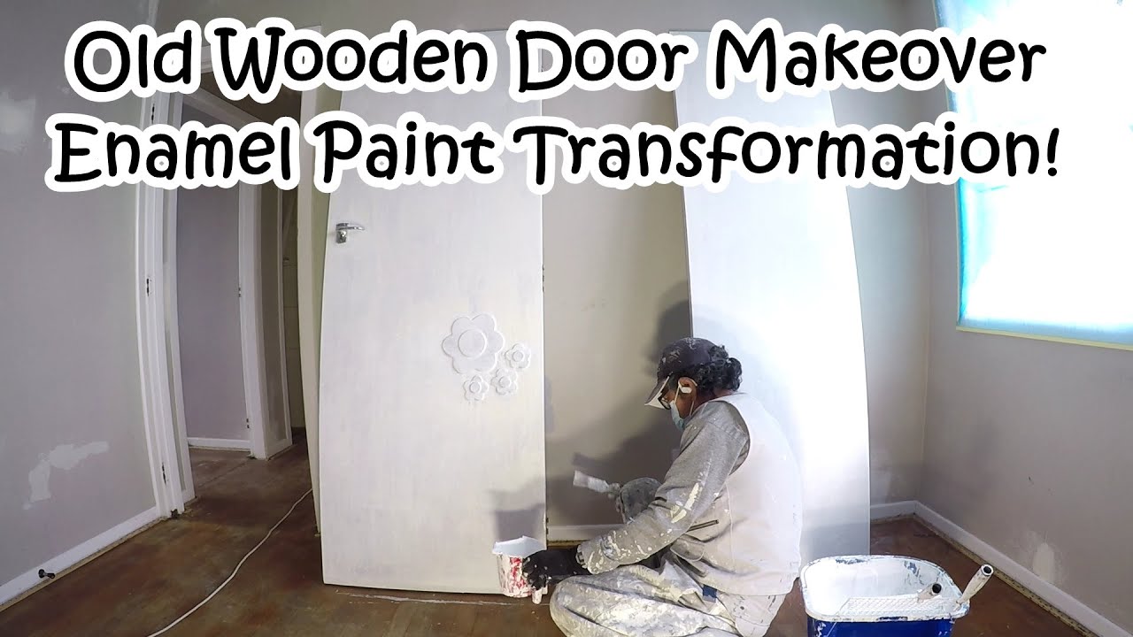 Old Wooden Door Makeover Enamel Paint Transformation!