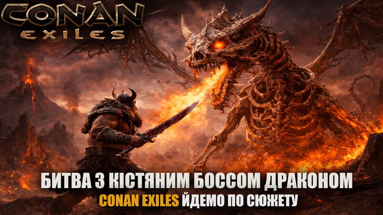 ⚔️ БИТВА З КІСТЯНИМ БОССОМ ДРАКОНОМ ! | CONAN EXILES​