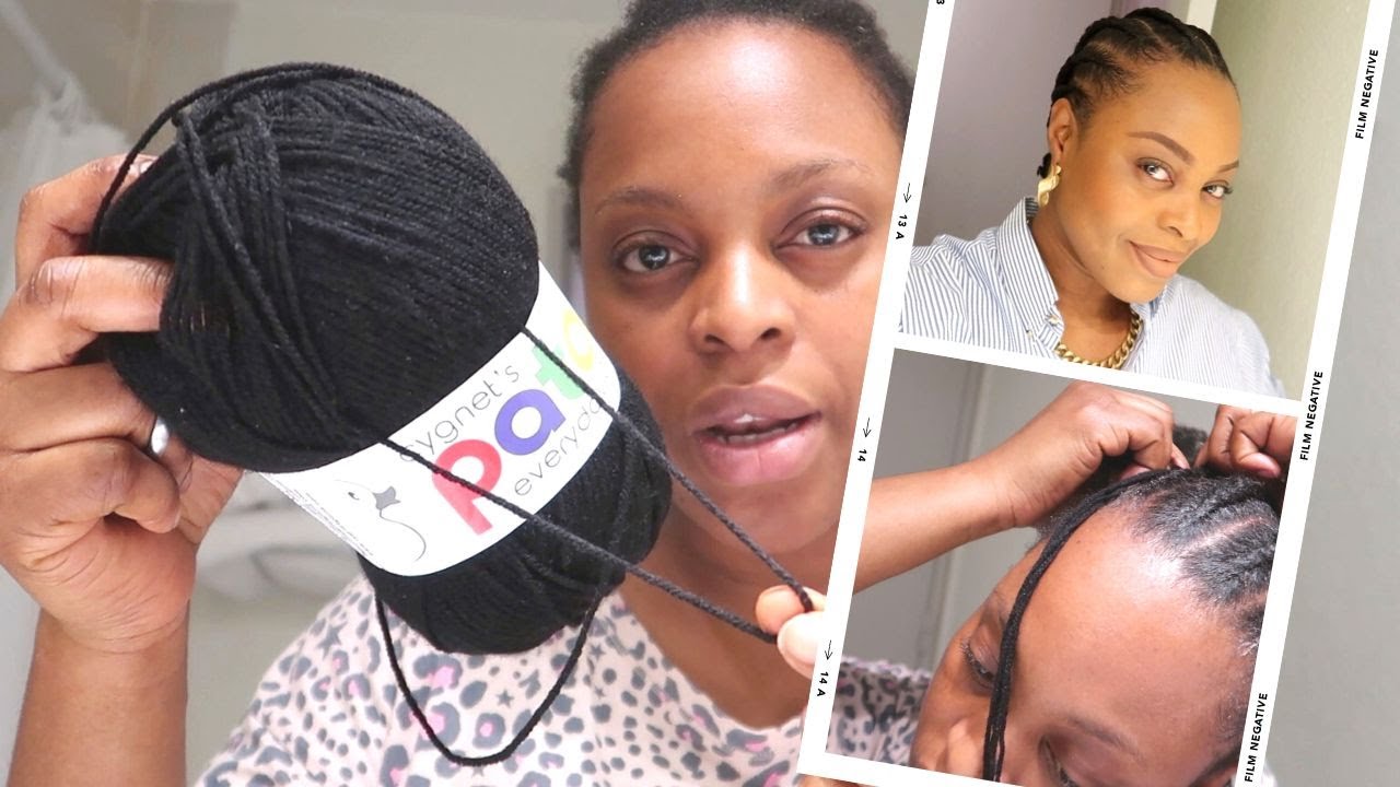 How I use Wool/Yarn for cornrows | Super neat!