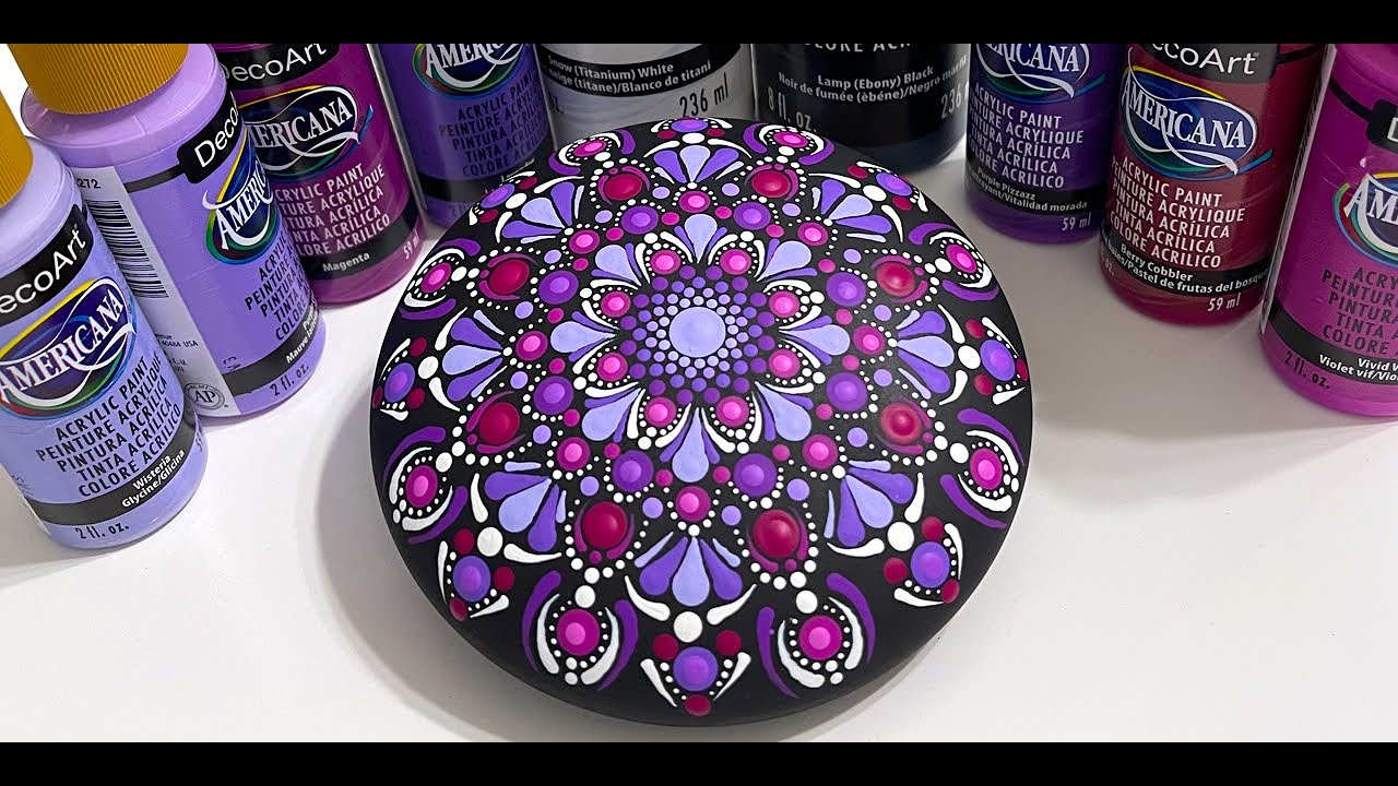 Creating a Dot Mandala on a molded art stone - 380
