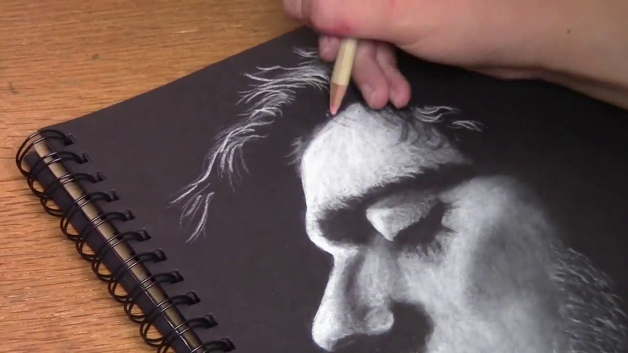 Drawing a Realistic Face | Black Paper