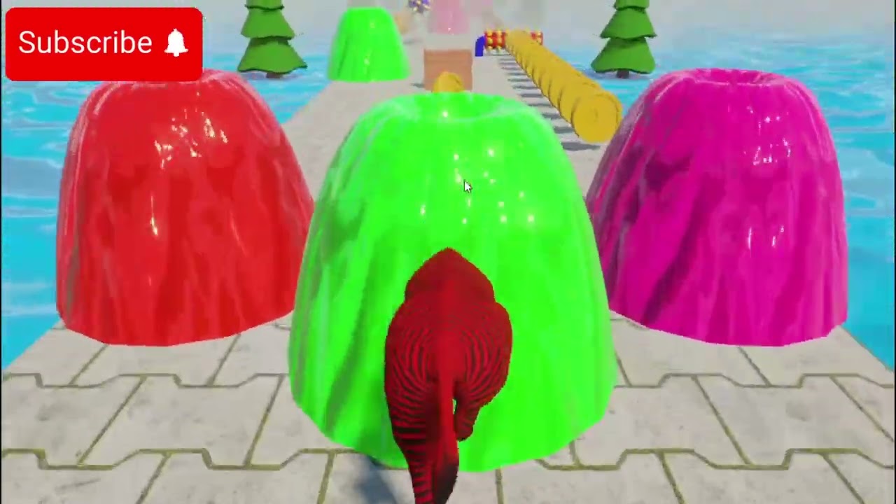 Funny 3D Animals Long Slide Game | Cow Elephant Gorilla Tiger Hippopotamus Gameplay zabira