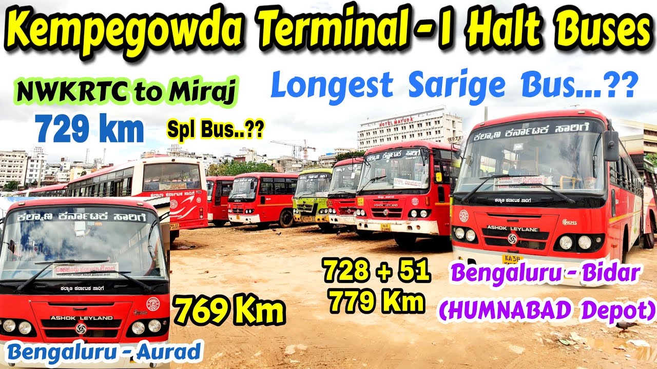 Longest Sarige Bus..? Kempegowda Terminal - 1 Halt Buses 
