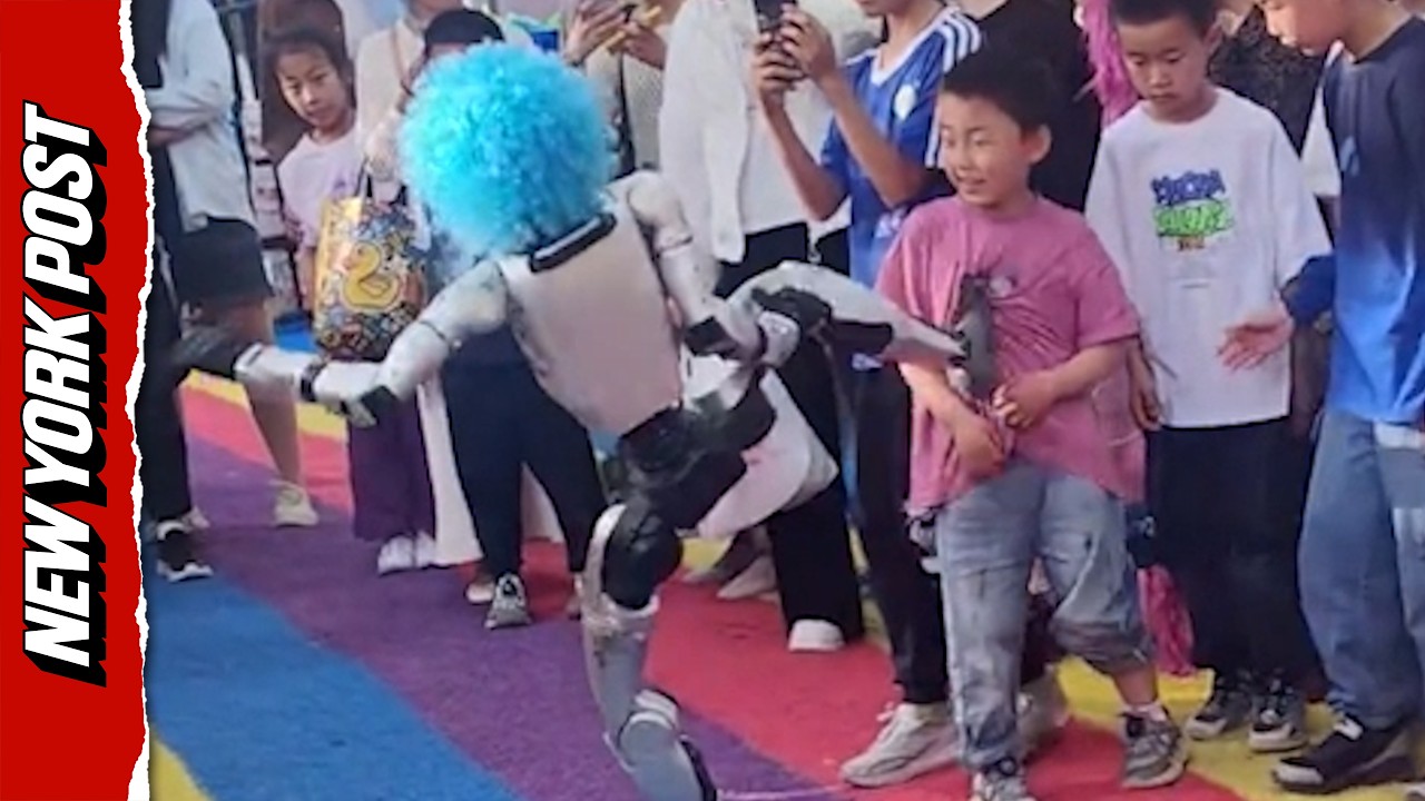 Martial Arts Performing Robot Kicks Boy in the Stomach