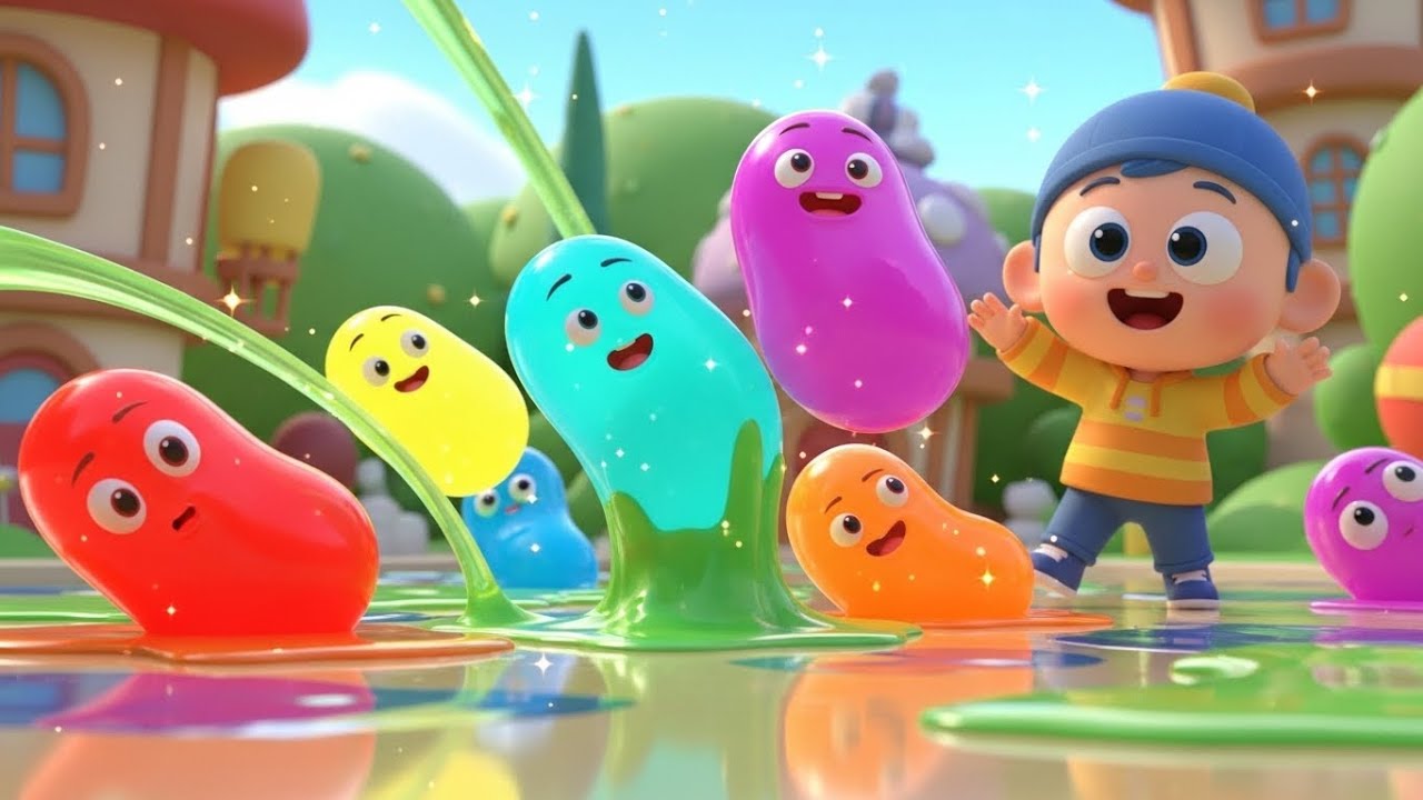 Fall Guys Wobbly Beans resbaló en Slime 😂 | Rimas Infantiles y Canciones para Niños
