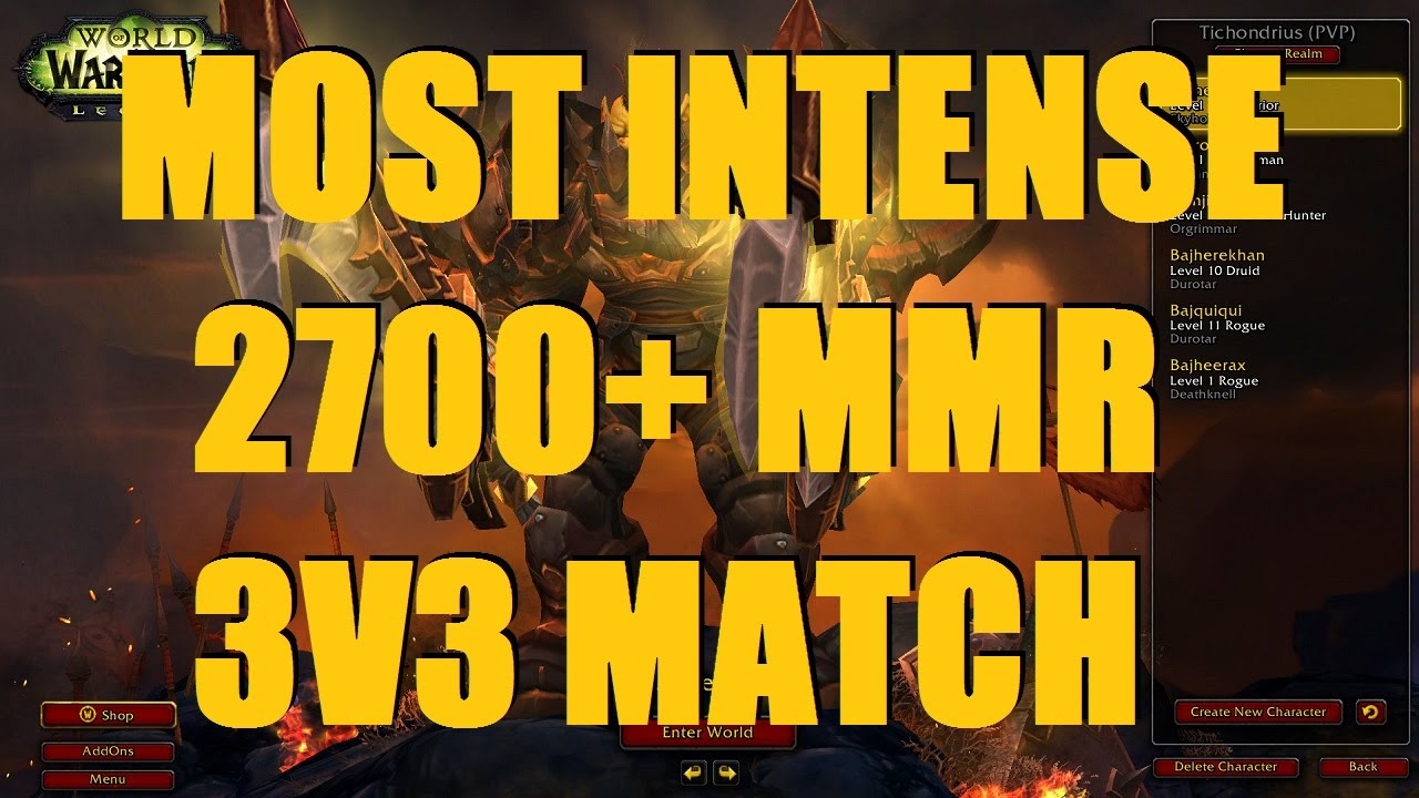 Bajheera - THE MOST INTENSE 3v3 ARENA EVER (2700+ MMR) - WoW 7.1.5 Fury Warrior PvP