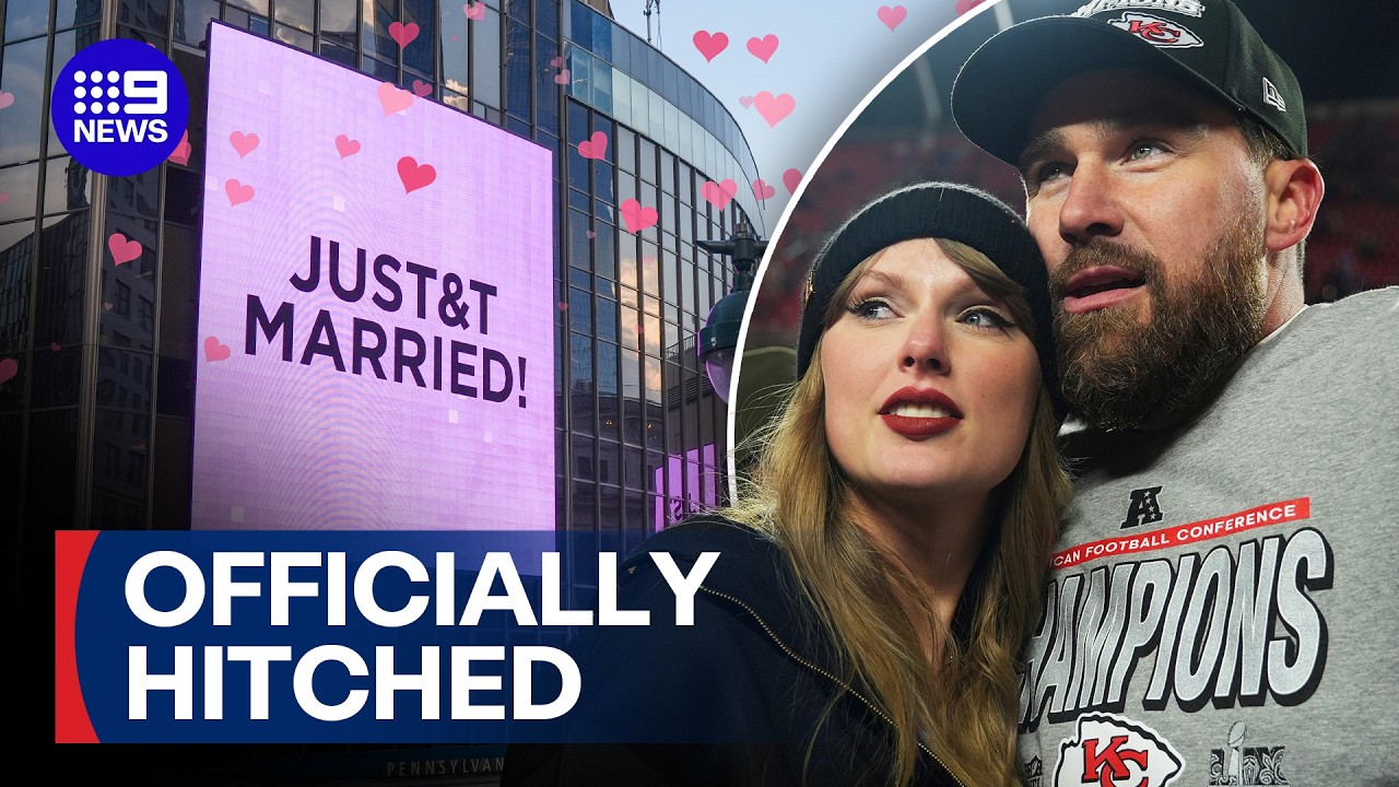 Taylor Swift ties the knot with Travis Kelce | 9 News Australia