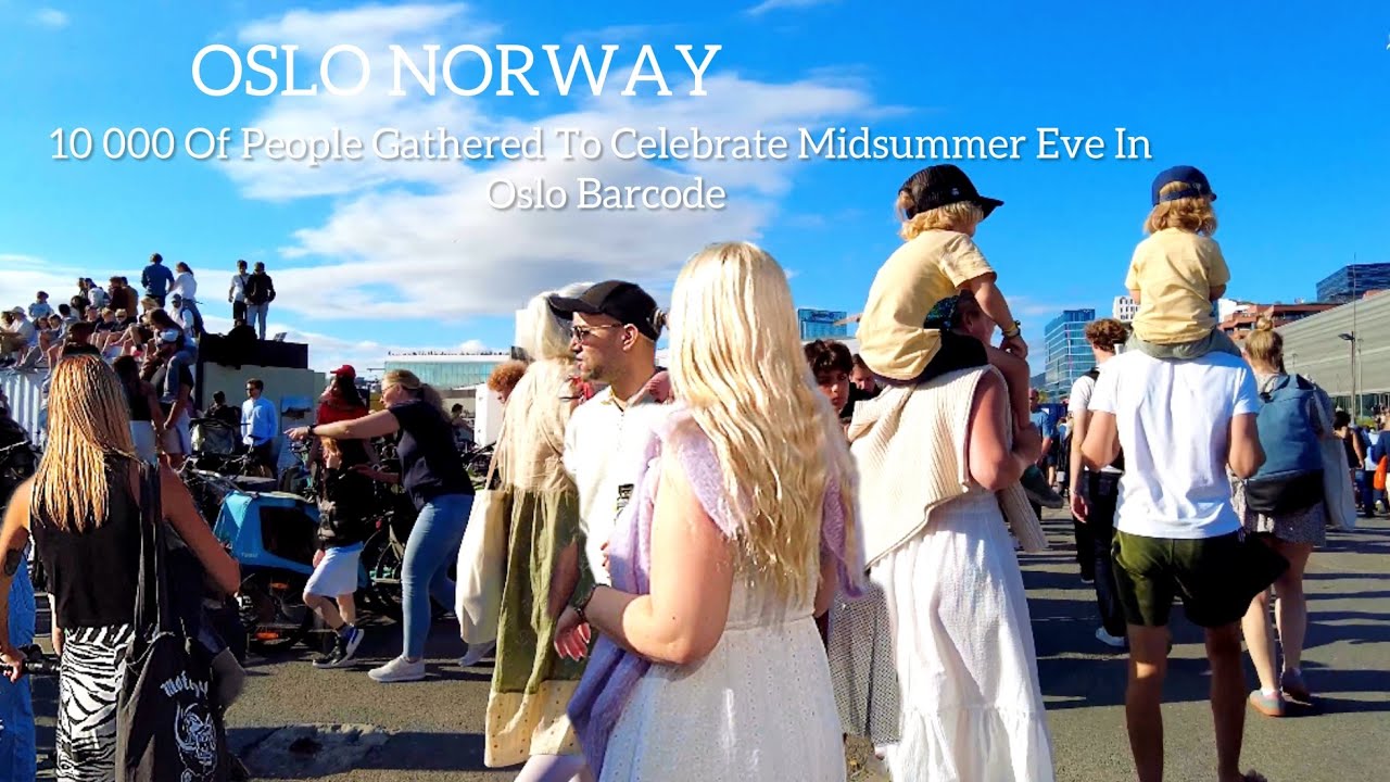 OSLO NORWAY, 10 000 Of People Gathered To Celebrate Midsummer Eve in🇳🇴Virtual Walking Tour’4K/60ftp