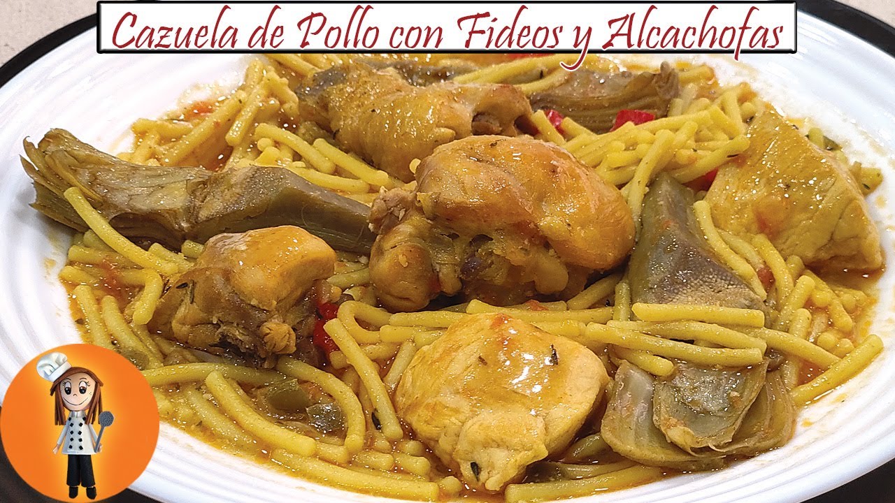 Cazuela de Pollo con Fideos y Alcachofas | Receta de Cocina en Familia