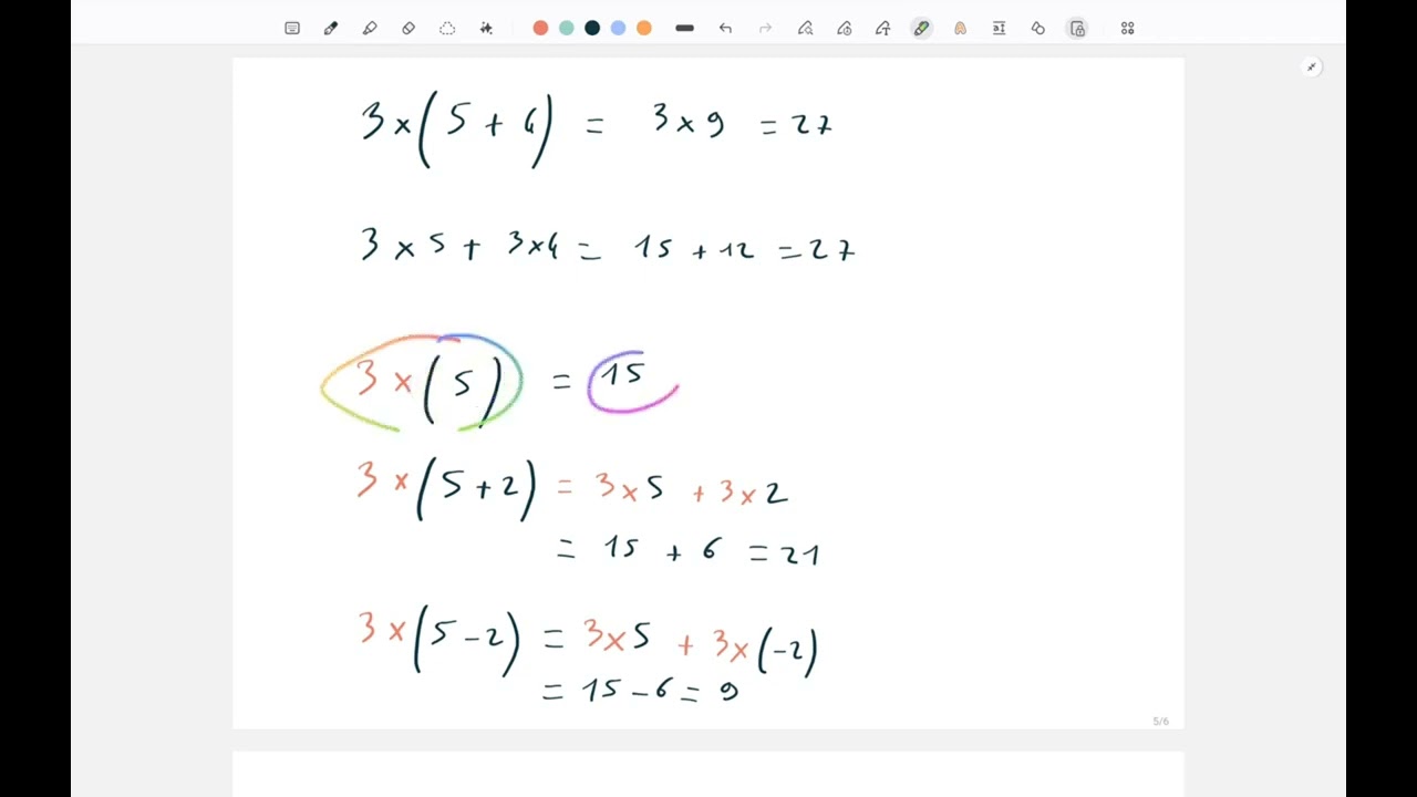 5-Distributivité avec signe négatif - explication par un exemple