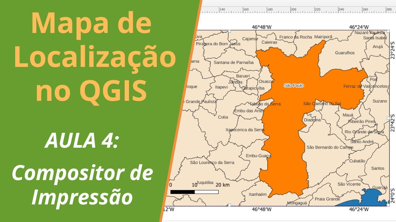 Como Fazer um Mapa de Localização no QGIS [Aula 4]: Compositor de Impressão
