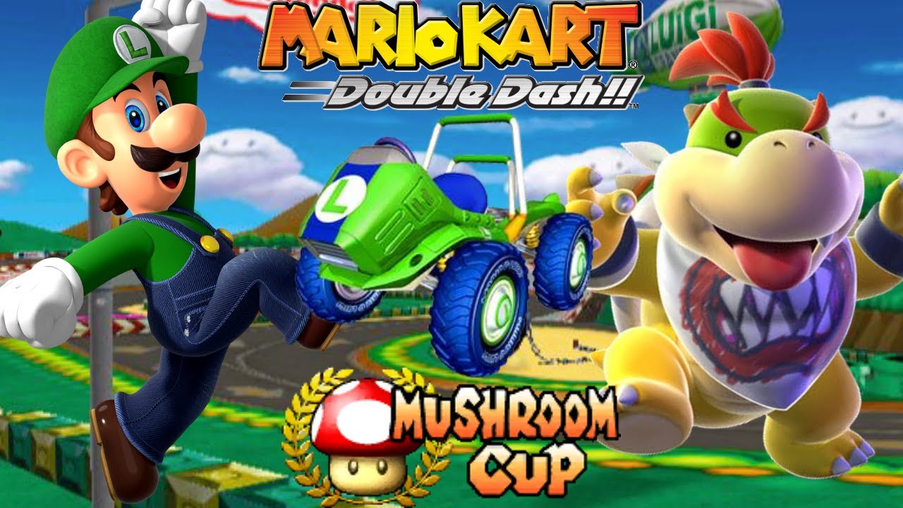 Mario Kart Double Dash Mushroom Cup 150cc (Luigi & Bowser Jr)