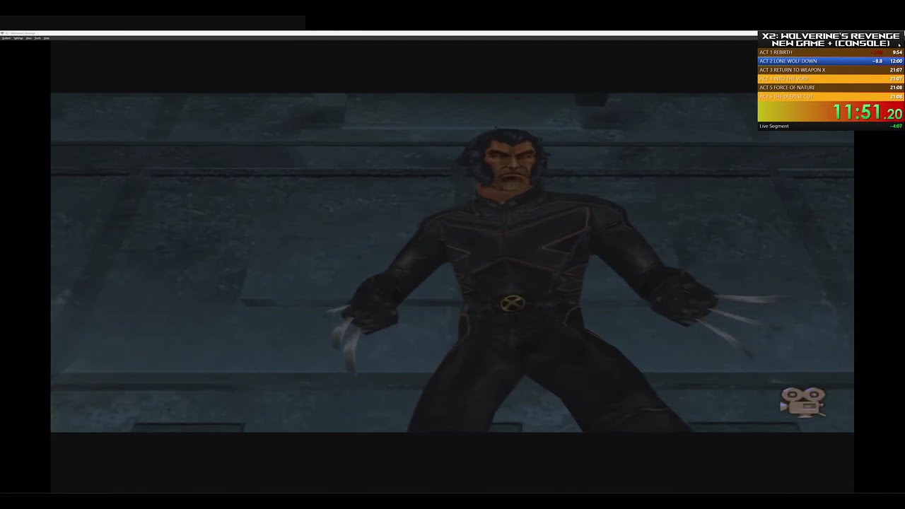 X2 Wolverine's Revenge PS2 Speed Run 01:36:25