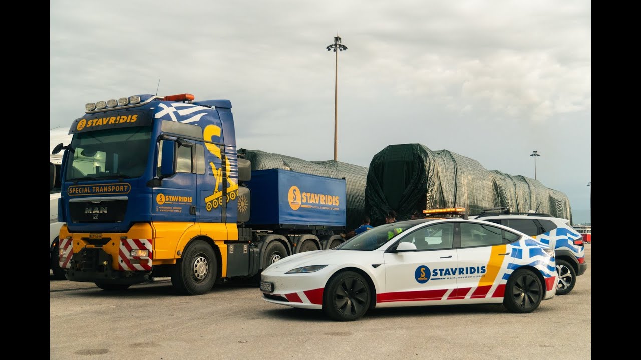 Transportation of the new train wagons for metro Thessaloniki's