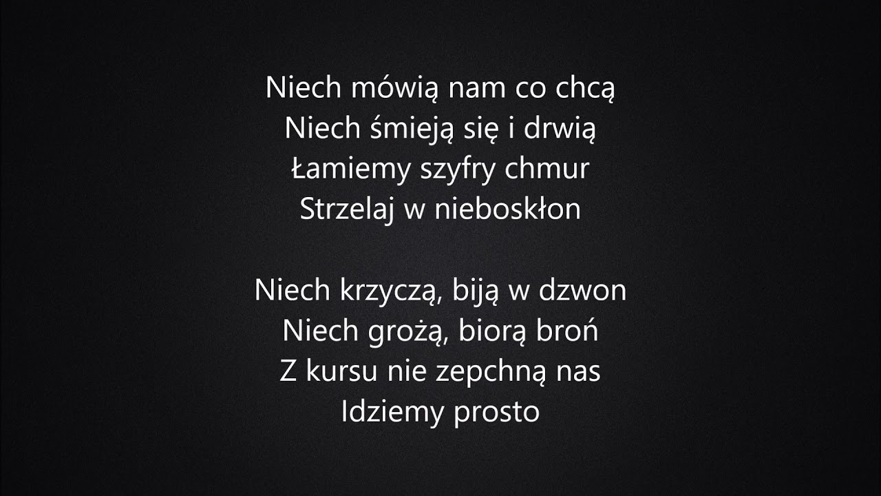 Męskie Granie Orkiestra 2017 (Brodka, Organek, Rogucki) – Nieboskłon (Tekst)