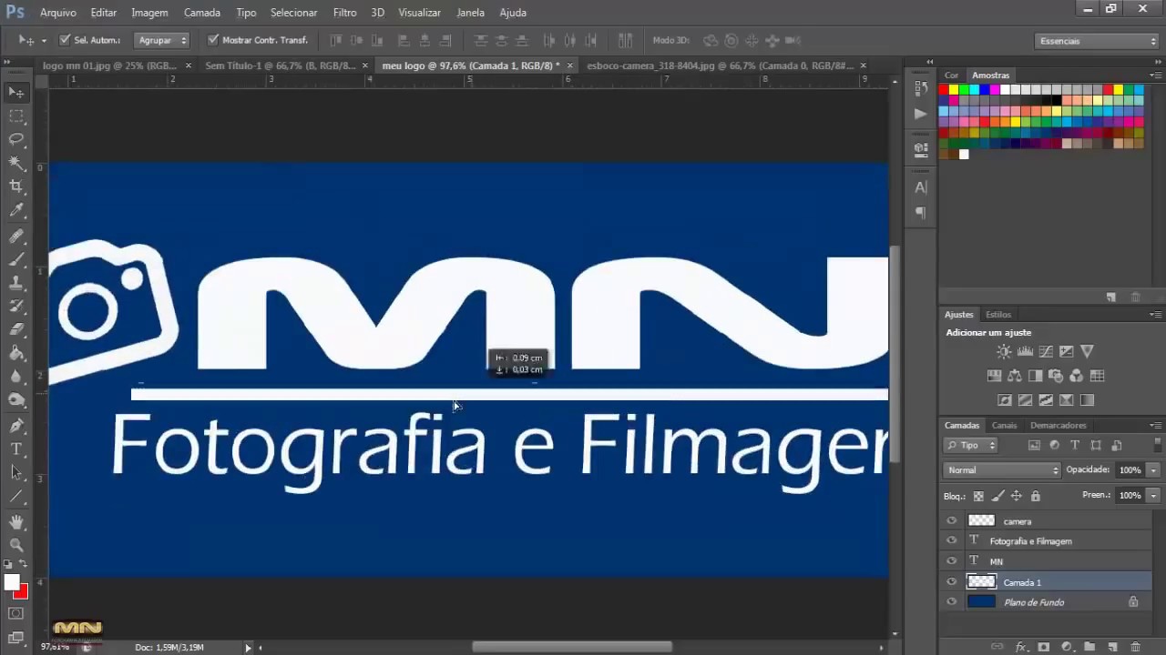 Tutorial Básico Photoshop -  (02) Criando Logo com fundo transparente
