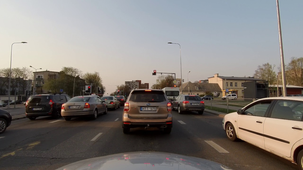 Car ride #01 Vilnius Airport to New Town - J. Basanavičius street