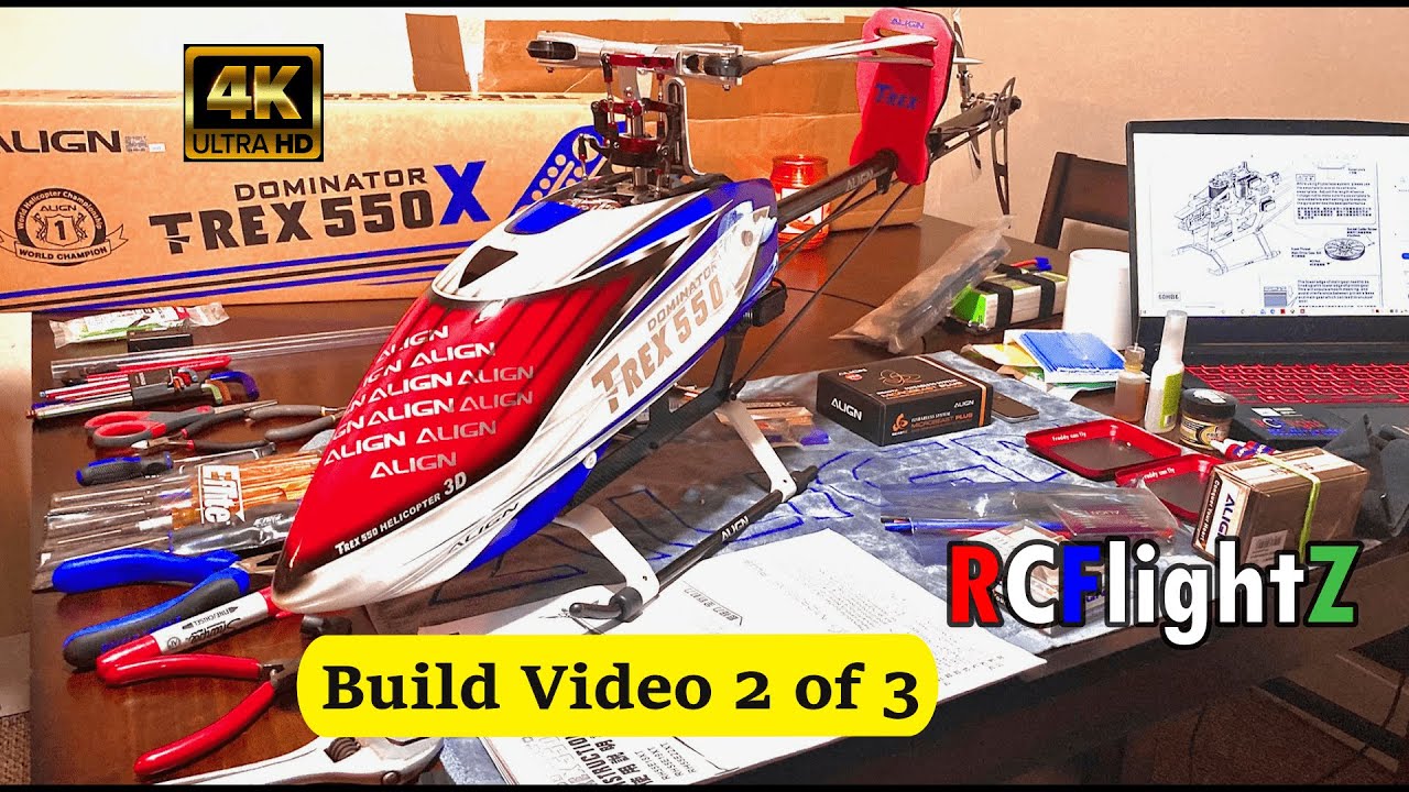 Align Trex 550X build Part 2 of 3 in 4K