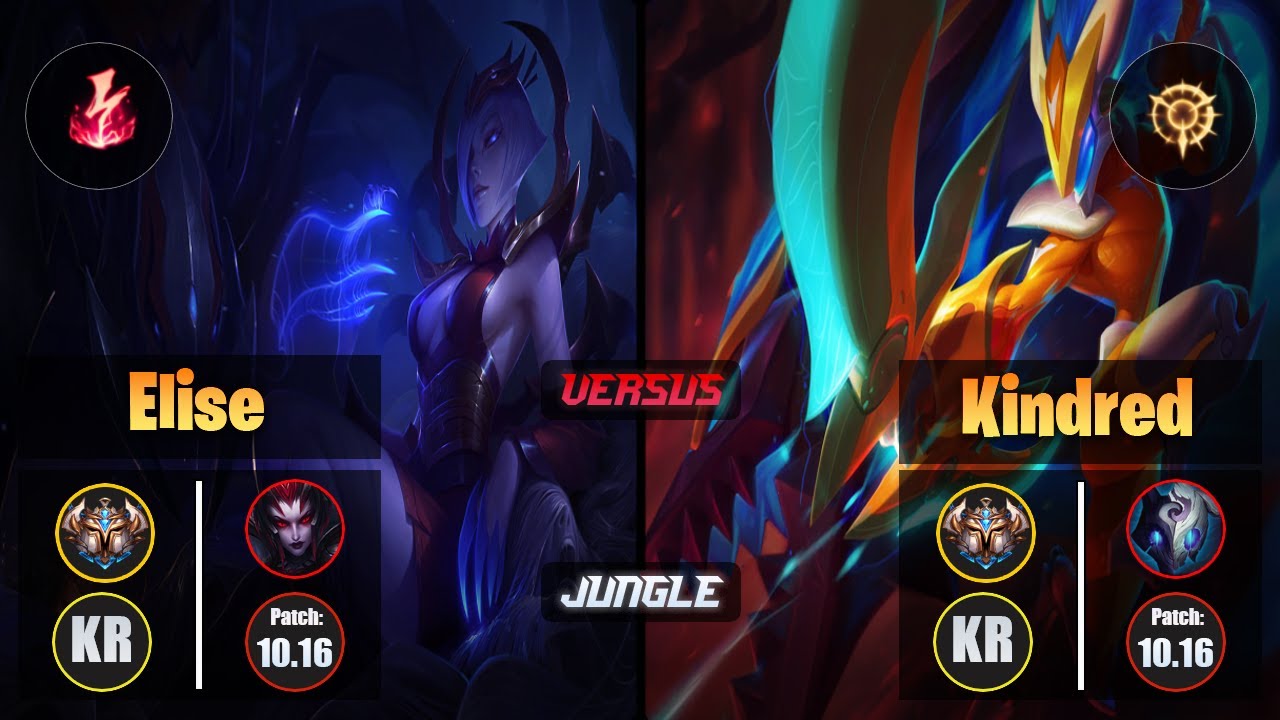 Challenger ELISE [Electrocute] (Jungle) VS  KINDRED - Challenger KR Patch 10.16