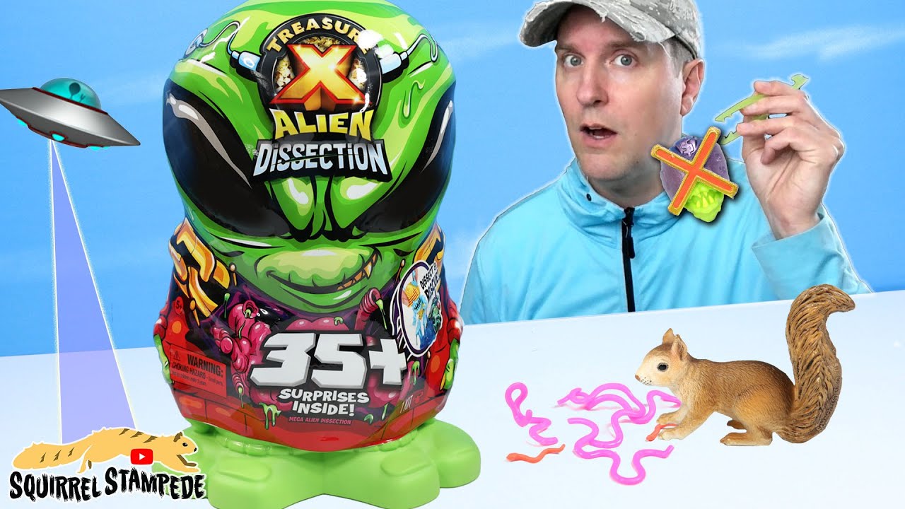 Treasure X Mega ALIEN Dissection 2024 возвращается! Бегство белки спасает множество фигурок охотн...
