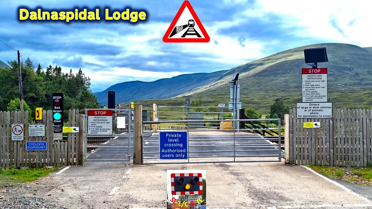 A HST at the very scenic Dalnaspidal Lodge (User-Worked) Level Crossing, Perth & Kinross