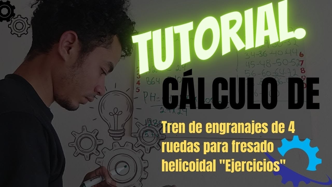 Cálculo de tren de engranajes de  4 ruedas para fresado helicoidal 