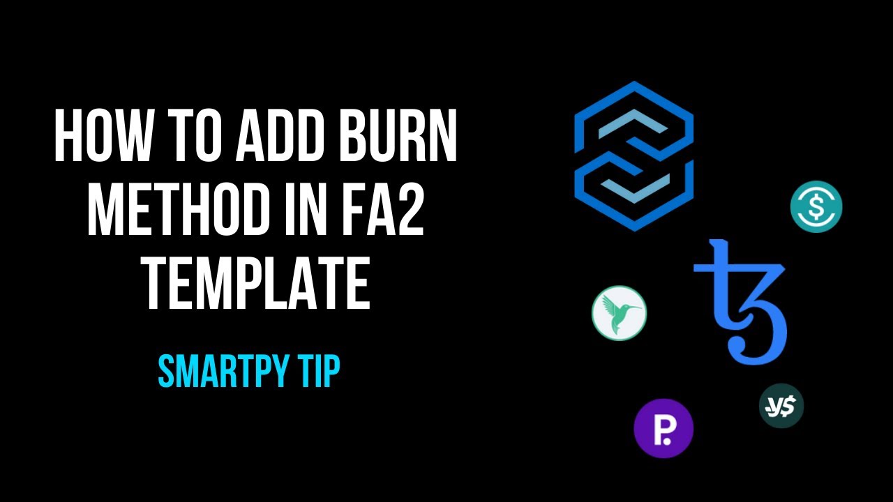How to add burn method in FA2 template | Tezos DAPP Tutorial