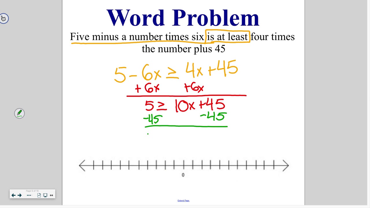 Algebra 5-3: Solving Multi Step Inequalities