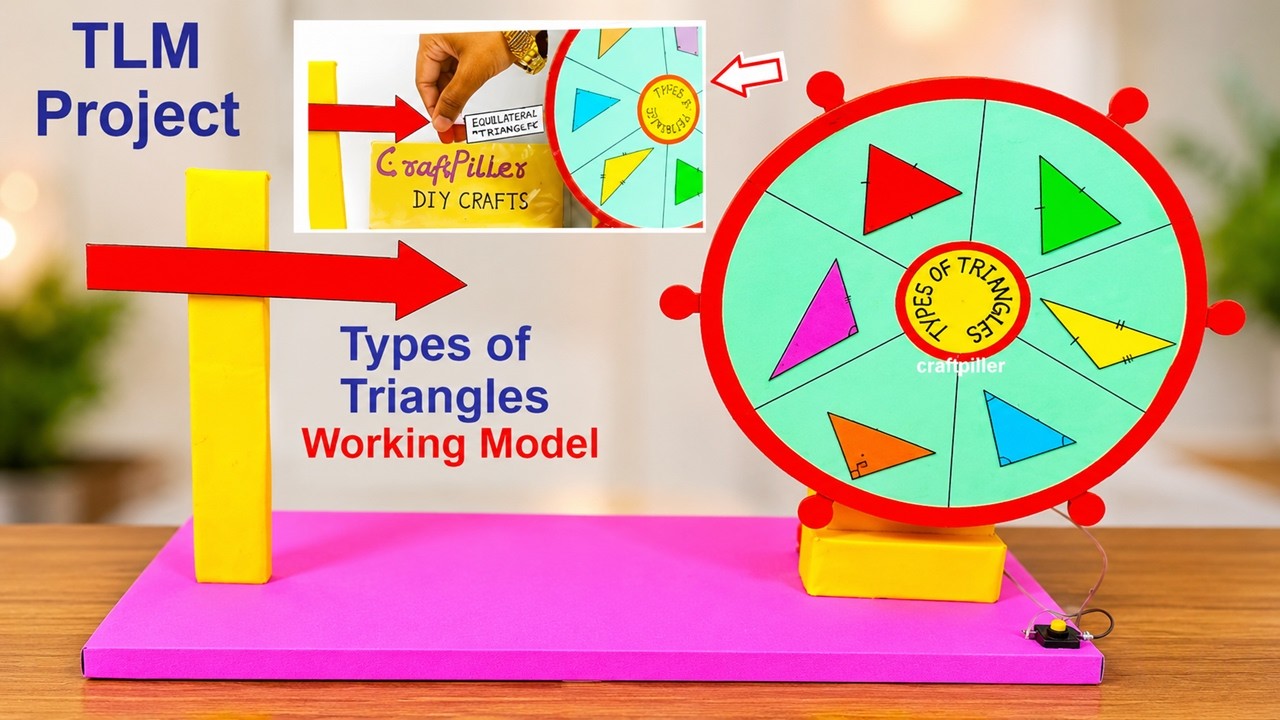types of triangles working model - TLM project - DIY | craftpiller @howtofunda