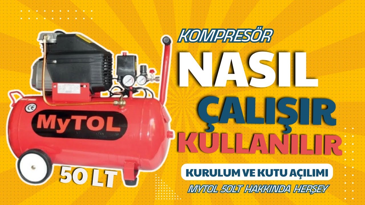 MyTOL 50 LT Kompresör: Kutu Açılımı, Kullanım ve Basınçlı Boya Tabancası İncelemesi