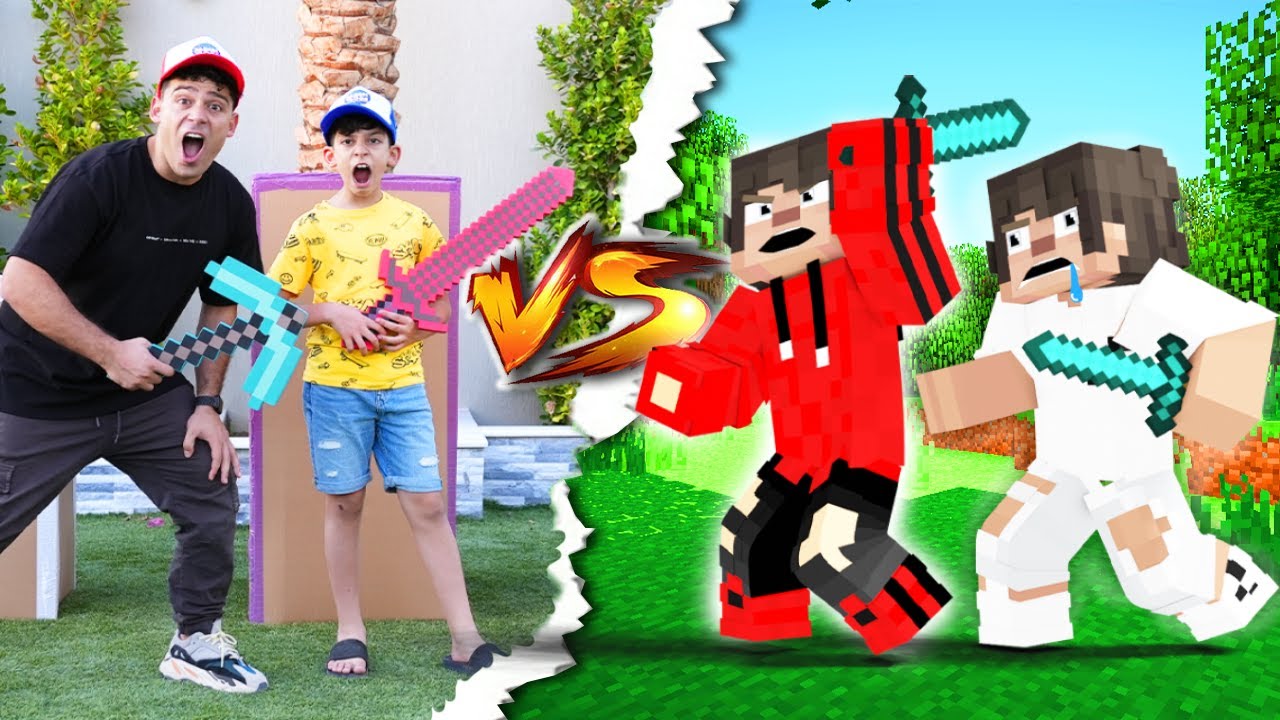 Minecraft in real life Soccer match with Jason and Alex Animation