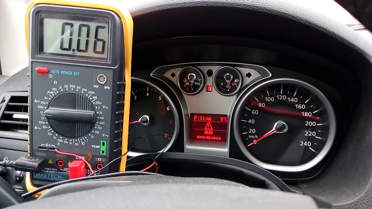 Муфта Haldex 4. Ток, потребляемый модулем AWD при ошибке 