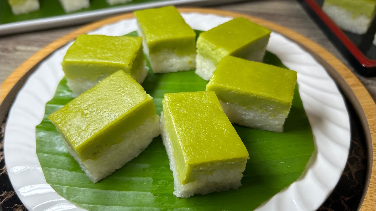 班兰糯米糕食谱 零失败制作方法 | Pandan Kuih Seri Muka Recipe