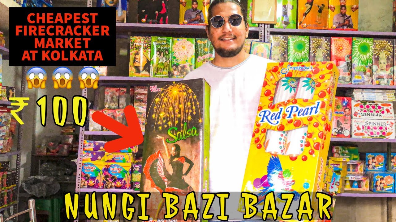 CHEAPEST DIWALI BAZI BAZAR IN KOLKATA || LARGEST FIRE CRACKERS MARKET AT NUNGI BAZI BAZAR