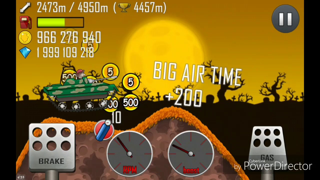 Hill Climb Racing / CRAZY #2 / Tank on Haunted 6028m | GamePlay