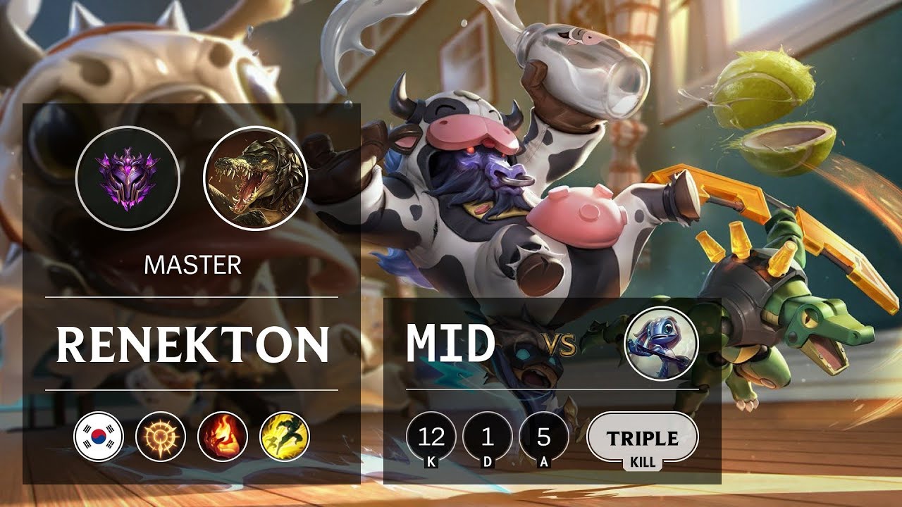 Renekton Mid vs Fizz - KR Master Patch 9.9