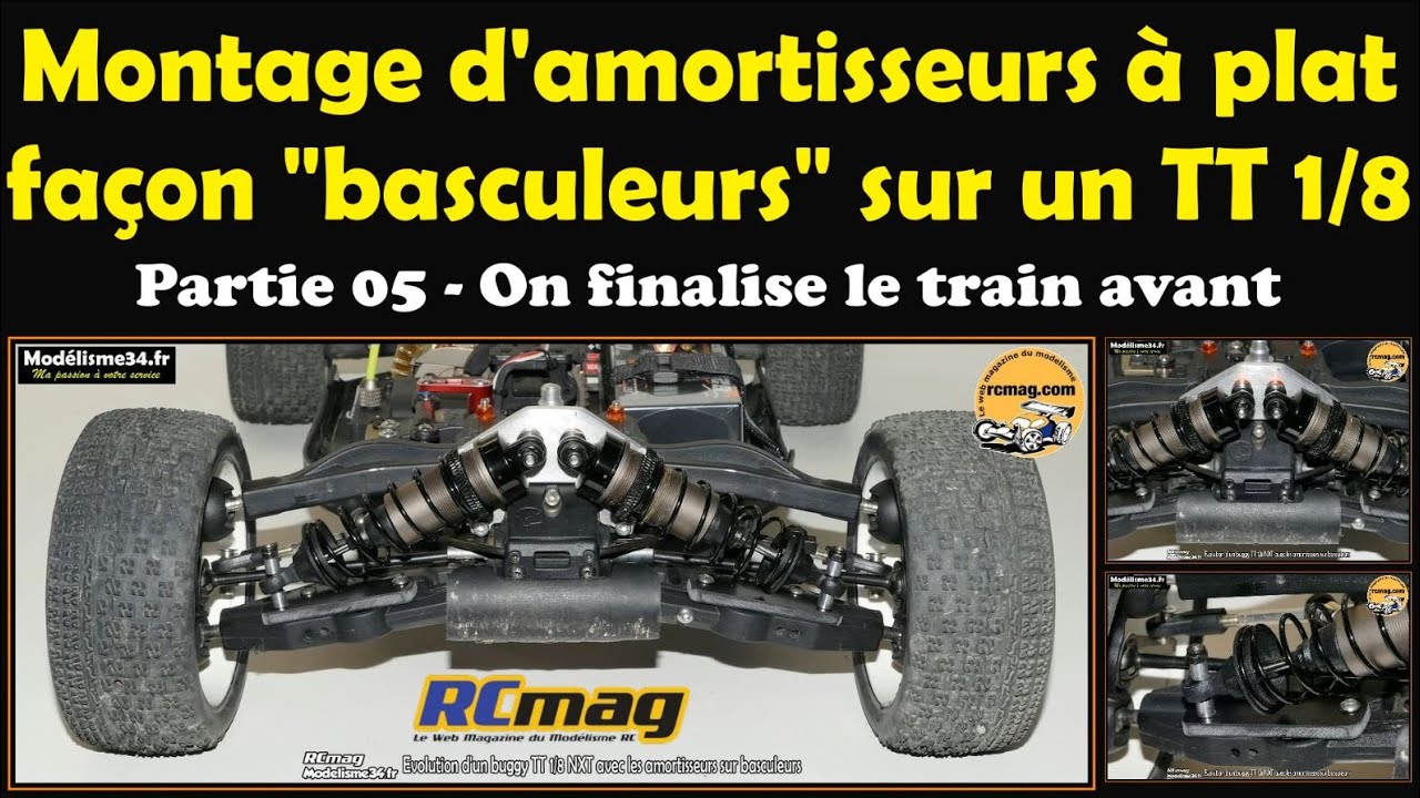 Montage d'amortisseurs à plat façon basculeurs sur un buggy TT 1/8 - Partie 05