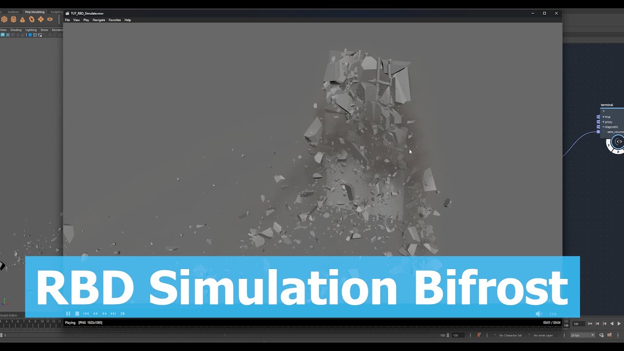 Maya: Basic RBD Simulation with Bifrost