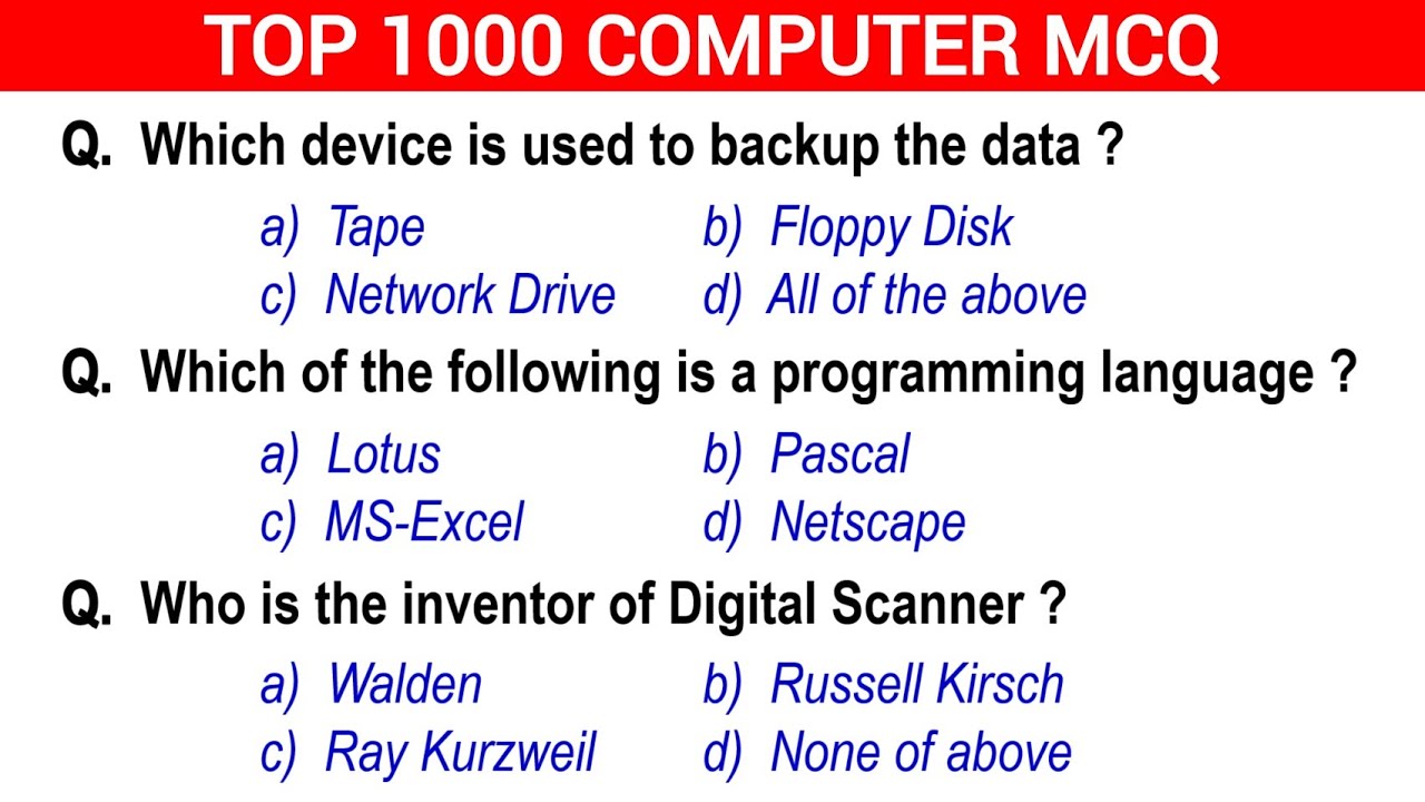 Part -10 | Computer Fundamental MCQ | computer fundamental mcq questions with answers