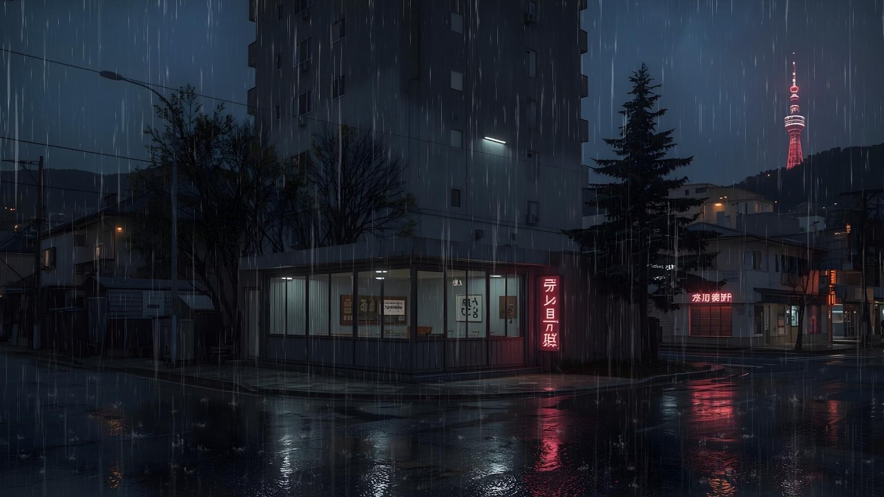 Midnight Anime Rain ☔ Warm Cozy Beats for Peaceful Sleep