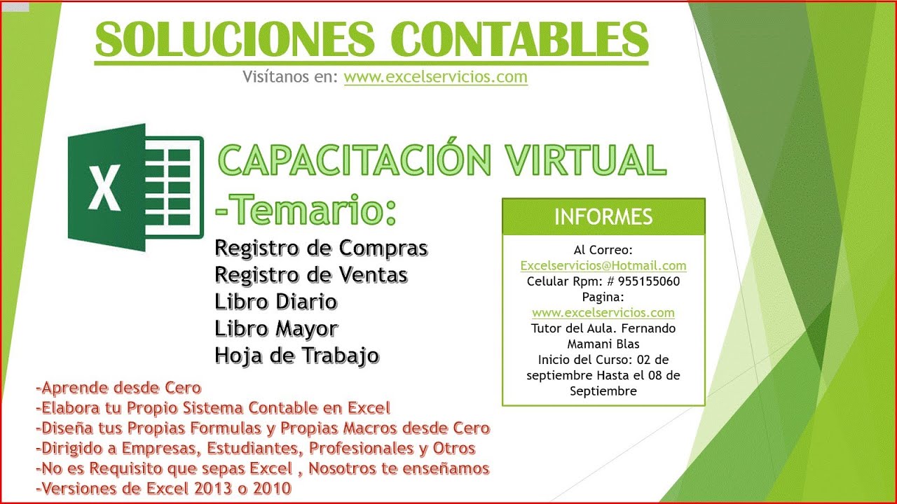Crear Sistema Contable en Excel Parte 1