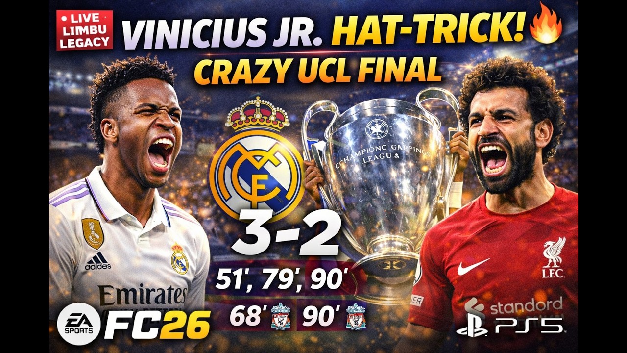 90th Minute Madness! Vinicius Jr HAT-TRICK in UCL Final vs Liverpool 🔥 FC26