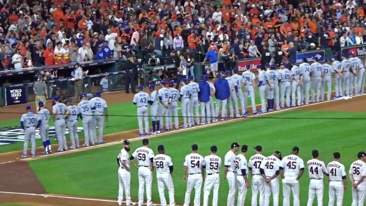 Dodgers vs. Astros...World Series starting Lineups/Intros...Game 3 @ Minute Maid Park...10/27/17