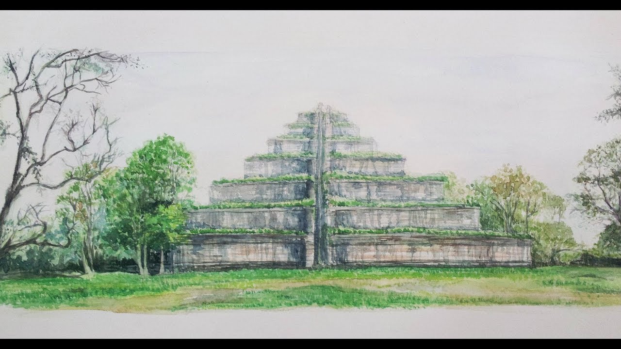KOH KER temple draw by LY PRONG