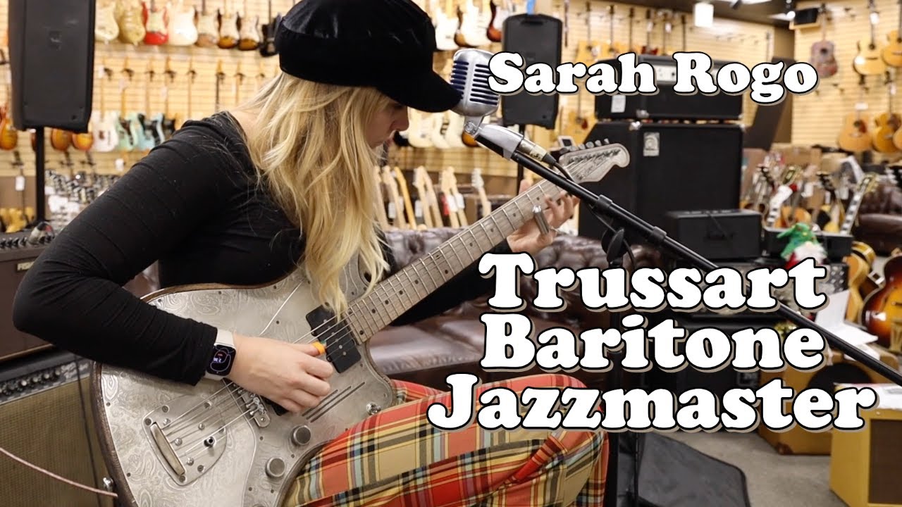 Sarah Rogo playing a Trussart Baritone Jazzmaster