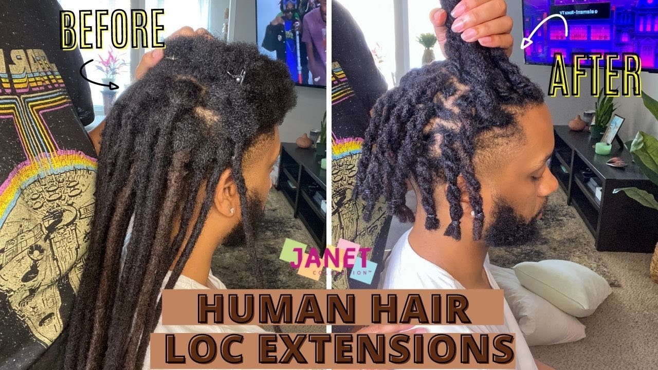 Men Loc Extensions & Style | Virgin Human Hair | Janet Collection Loc & Roll